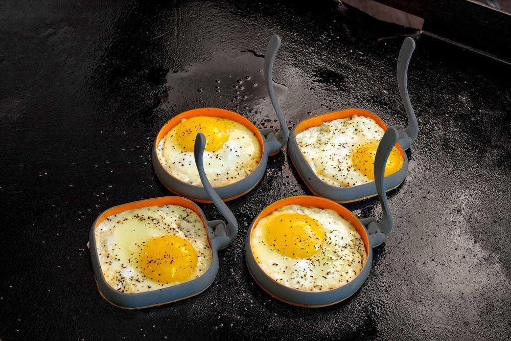 Kitchen Cooking Cook 4" Egg Rings Bundle 8 Pack - 4 Square 4 Circle Toolos Tool