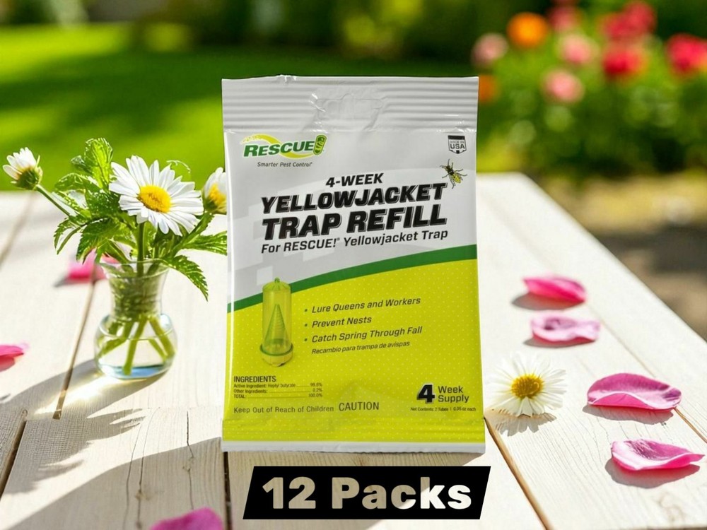 12 Packs RESCUE Yellowjacket Trap Refill  Yellow Jacket