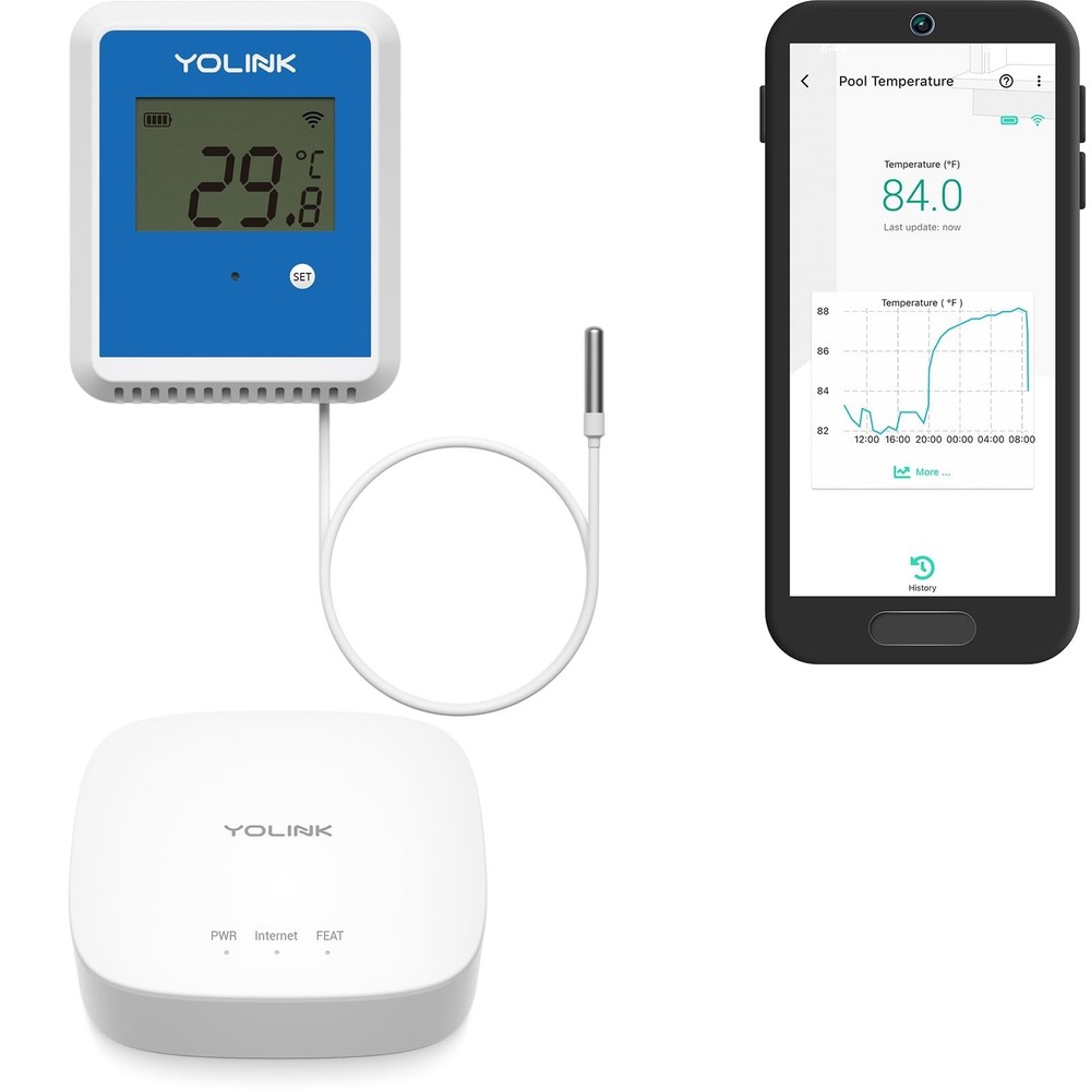 YoLink Smart X3 Version Outdoor Temperature Data Logger with Probe, Thermomet...