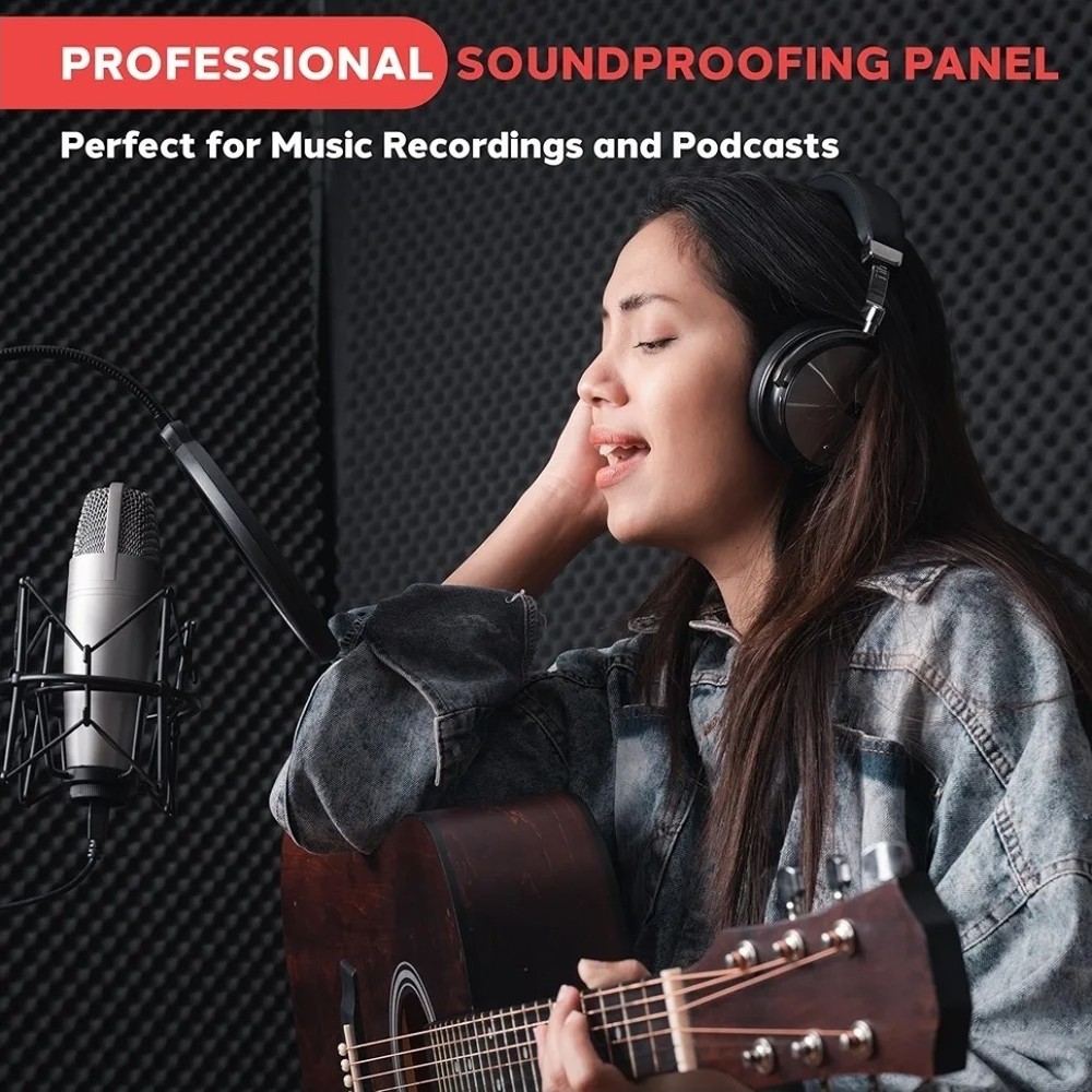 Pyle High Density 2" Thick Foam Sound Dampening Wall Microphone Isolation Panel