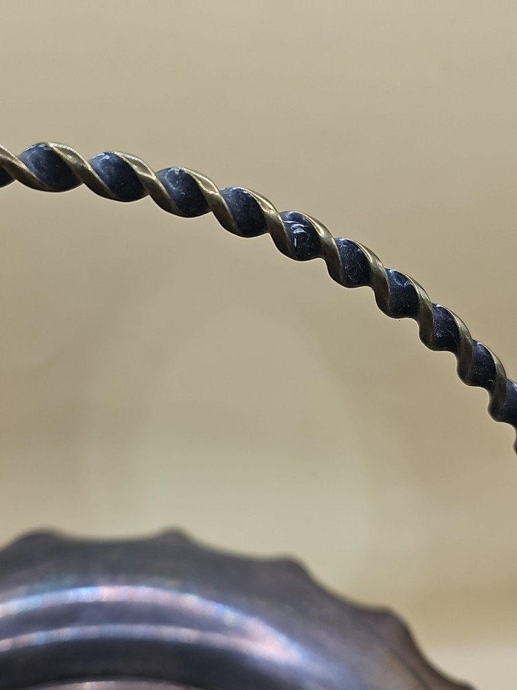 Antique Victorian Tufts Quadruple Plate Silver Brides Basket w Handle Footed