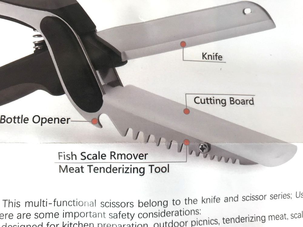 Multi Functional Stainless Steel Kitchen Scissors Meat Tenderizer Bottle Opener