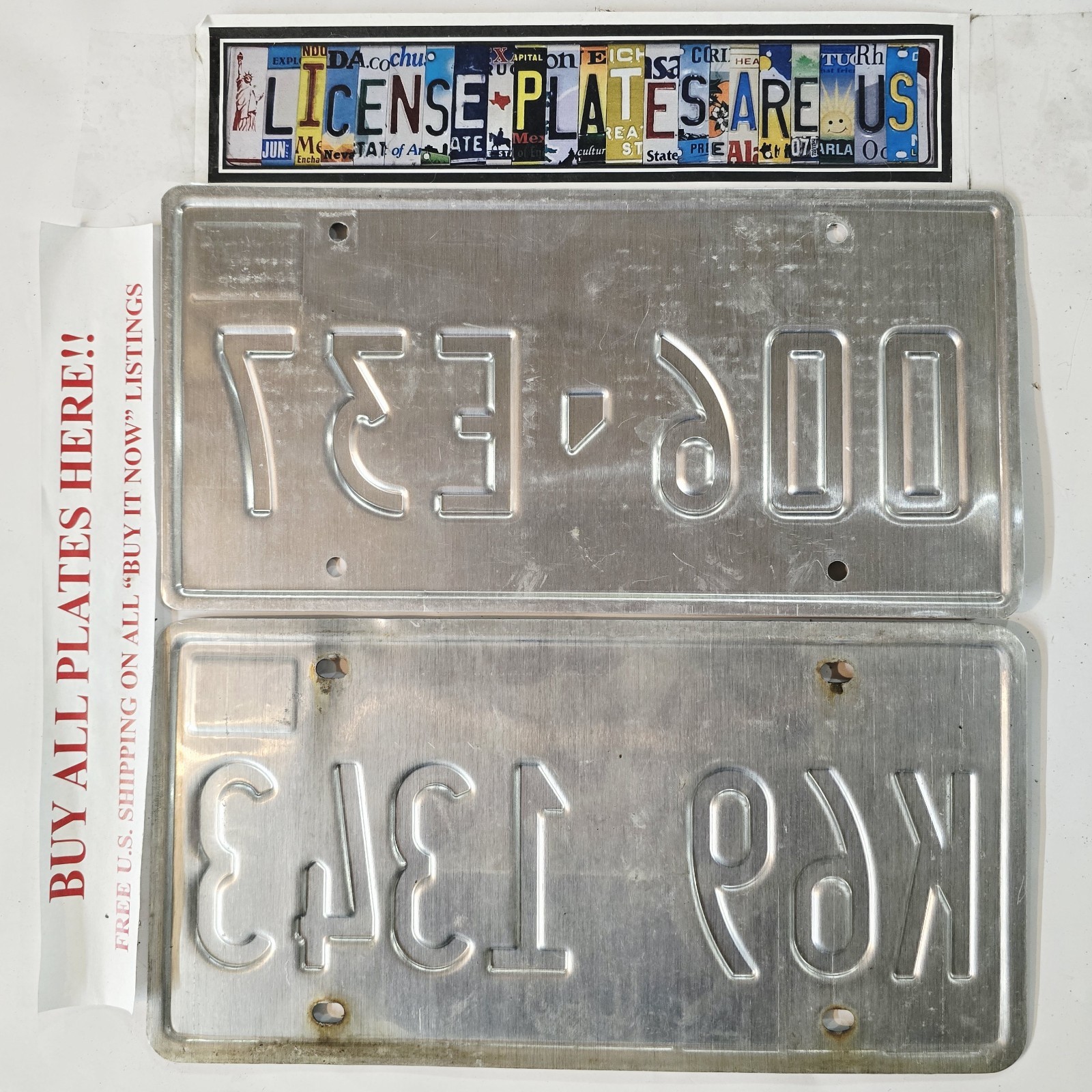 License Plate Lot 🔥FREE📬🔥 2 Tags Nevada 006 E37 & Illinois K69 1343