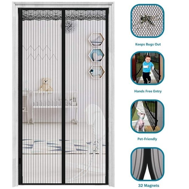 Magnetic Screen Door Retractable Mesh Net Pet Patio Hands Free Mosquito Magic