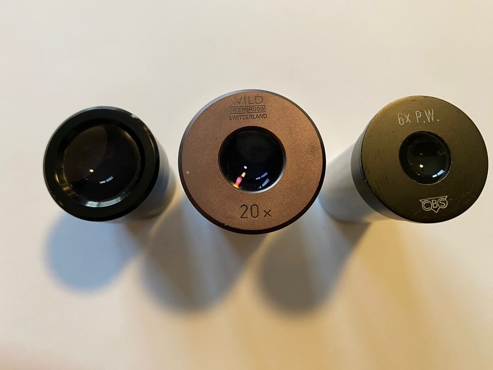 Random lot of three Microscope eyepieces