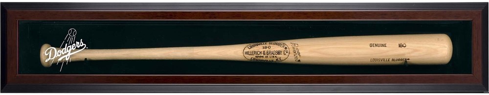 Dodgers Logo Brown Framed Single Bat Display Case