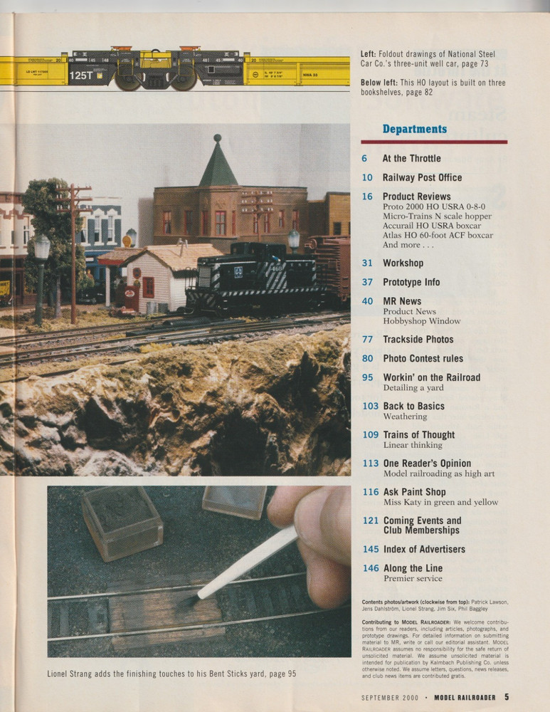 MODEL RAILROADER SEPTEMBER 2000 Magazine - BACK ISSUE