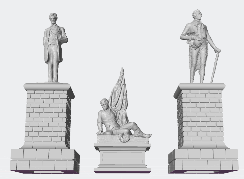 HO Scale 1:87 3-D Printed Historical Statues Scenery