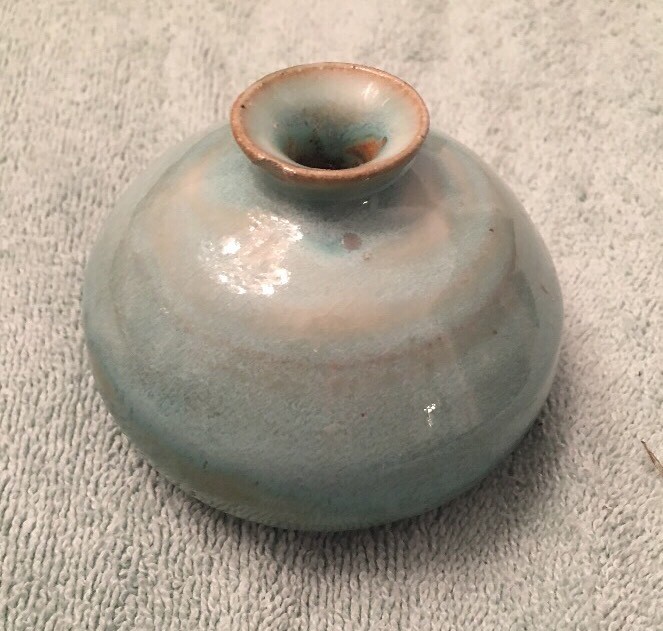 Ceramic Blue Vase 3.5” X 2.5”
