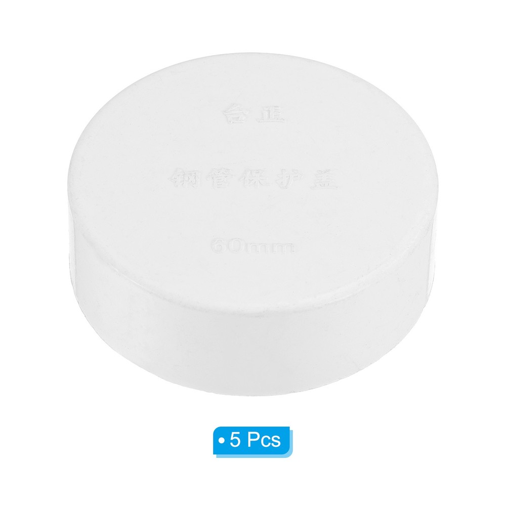 2.4" PVC Pipe End Cap Fitting, 5 Pack Furniture Grade Plug Coupling Socket