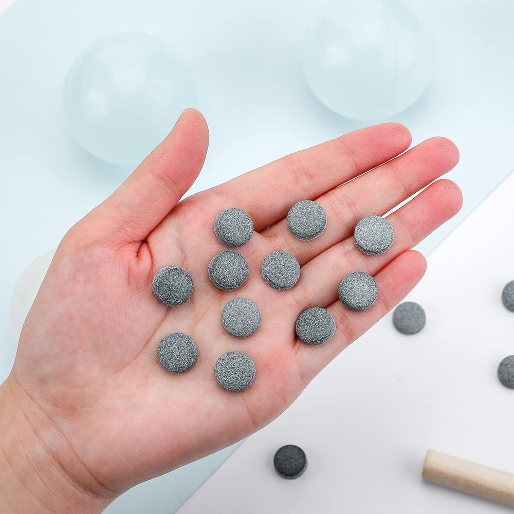 20 Pcs Billiard Pool Cue Tips with Storage Box - 13mm for Easy Replacement