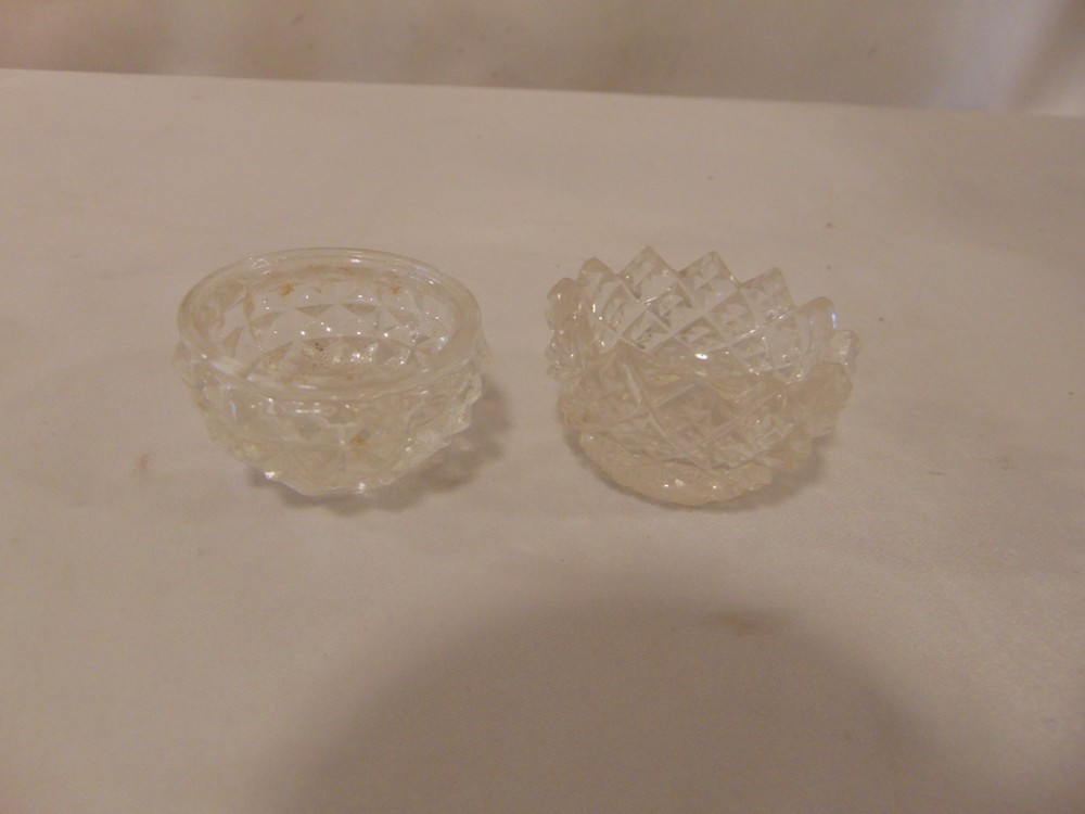 Two Different Patterns-Clear Depression Glass Individual Salt Cellars