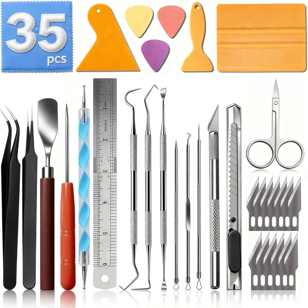 35 PCS Weeding Tools for Vinyl, Precision Craft Tools Set for Weeding Vinyl, Scr