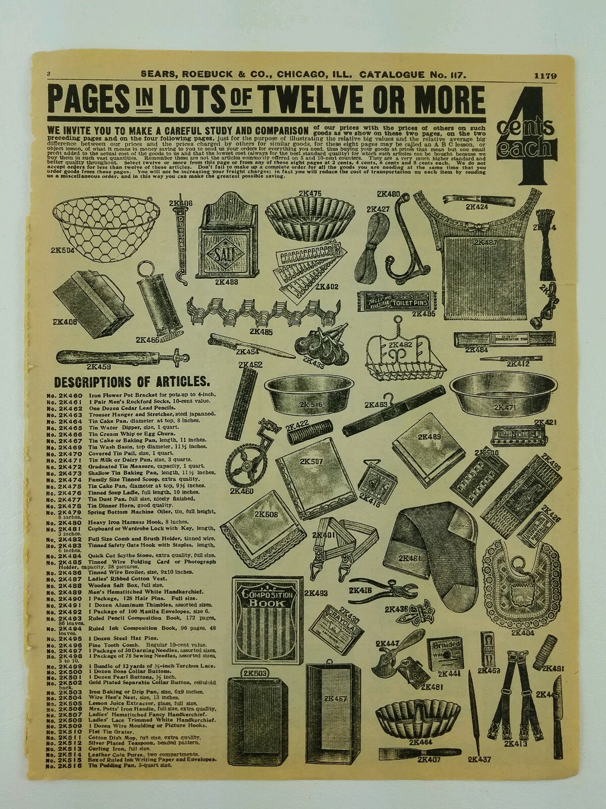 6 cent tools clothing Vintage Advertisements Sears Roebuck Catalog page
