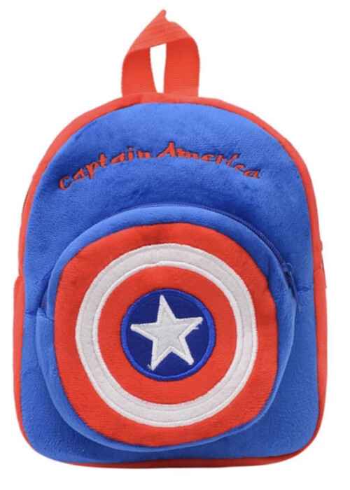 Captain America Kids Plush Backpack 10” Height by 9” Width