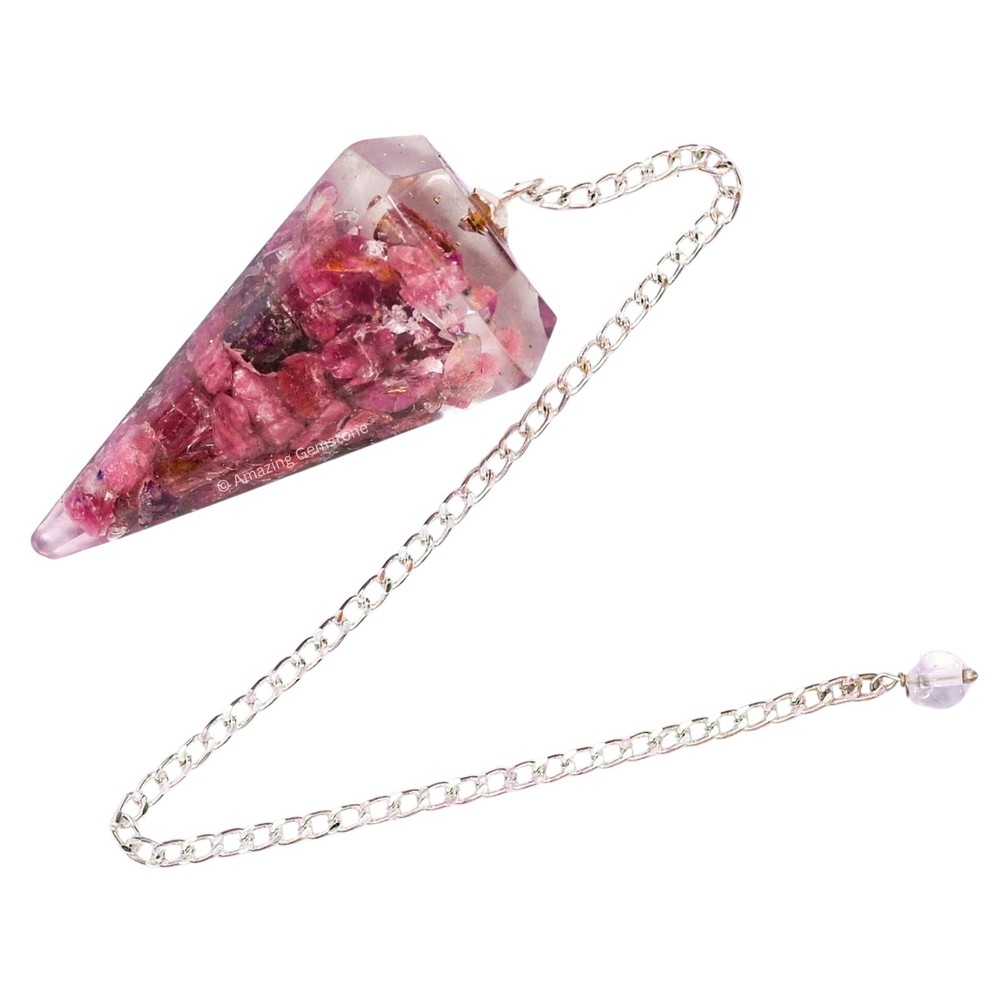 Rhodonite Orgone Crystal Pendulums