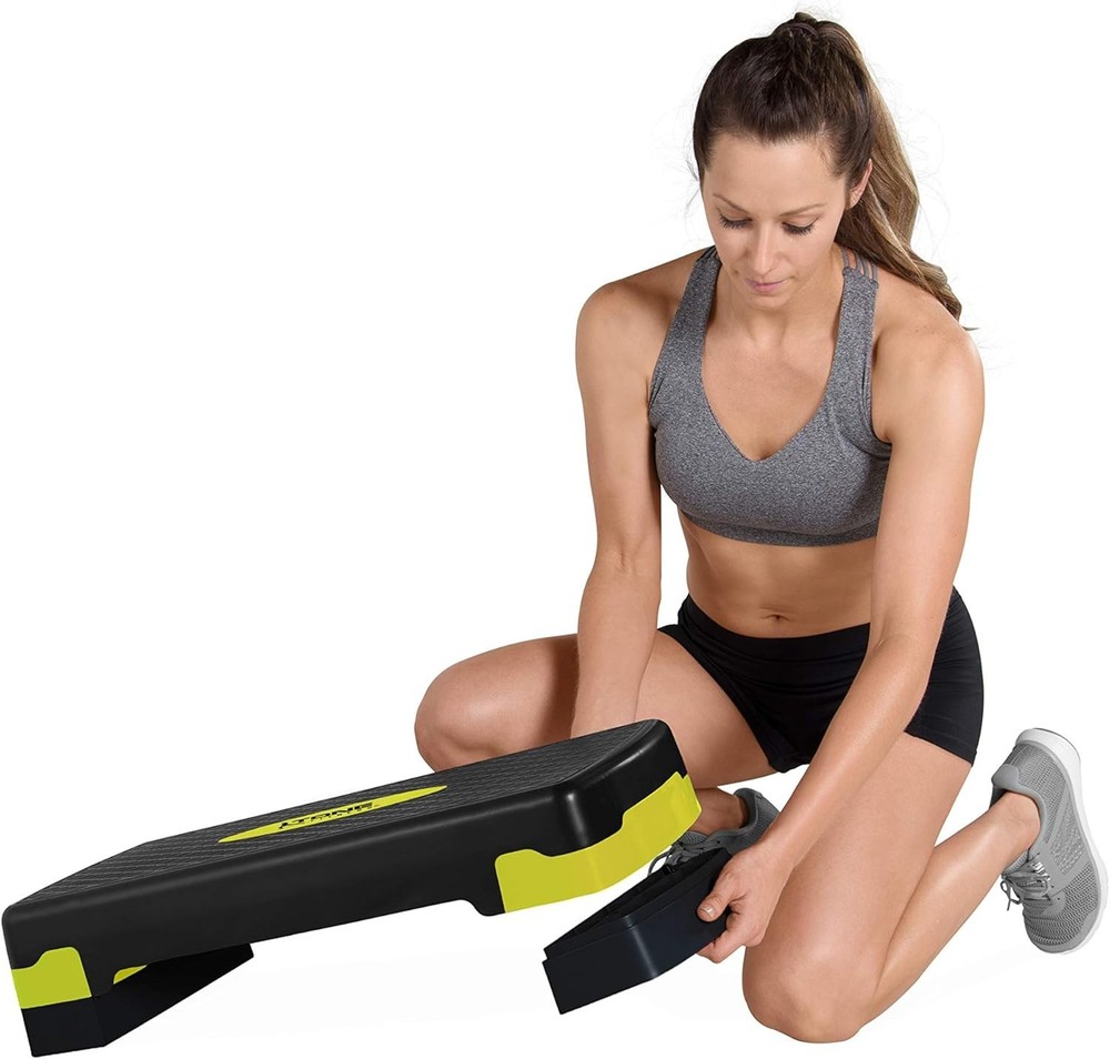 Lightweight & Portable Aerobic Step Platform with Workout Chart - Unisex Design