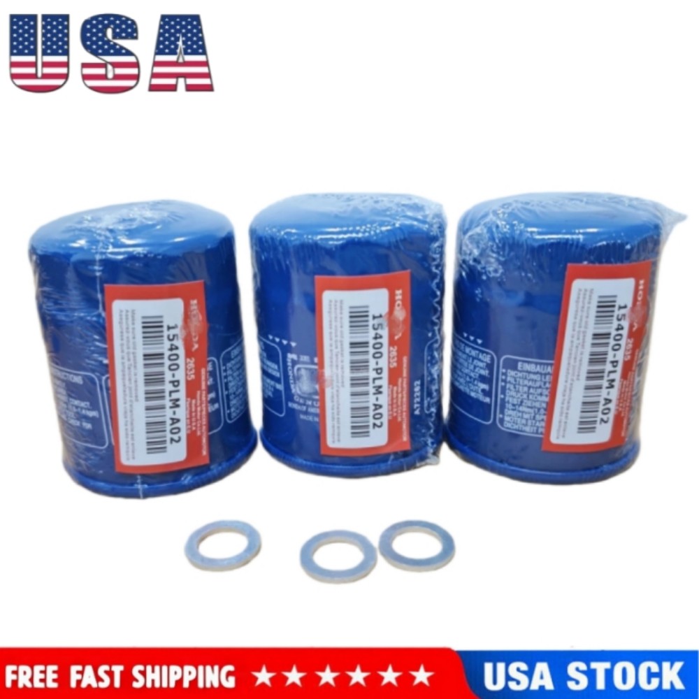 Oem For Honda 15400-PLM-A02 Oil Filter 3 Pk Filters, 3 Washers