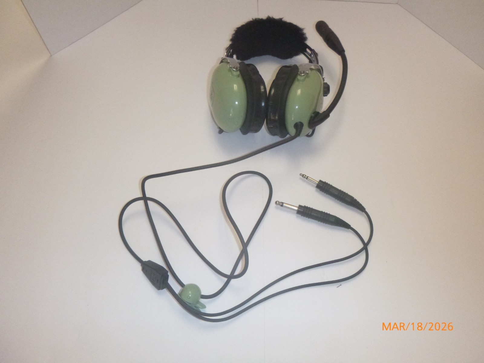 David Clark H10-13.4 Aviation Headset - GA Dual Plugs - Wool Head Cushion