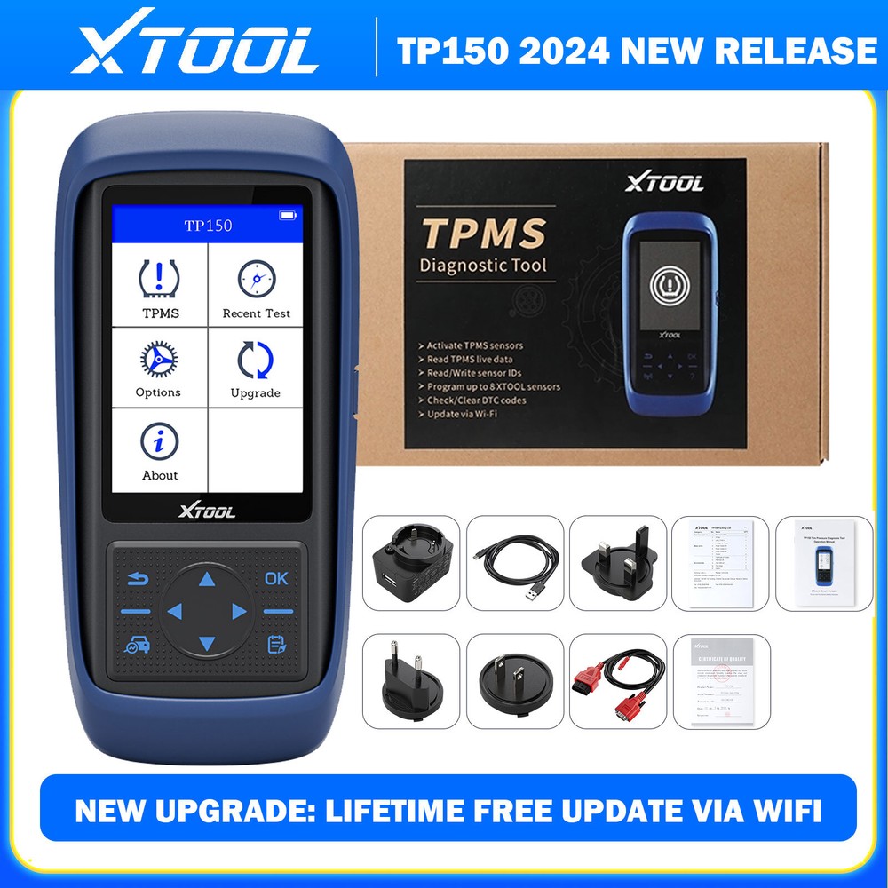 XTOOL TP150 TPMS Programmer Tire Sensor Relearn Tool Tire Pressure Light Reset