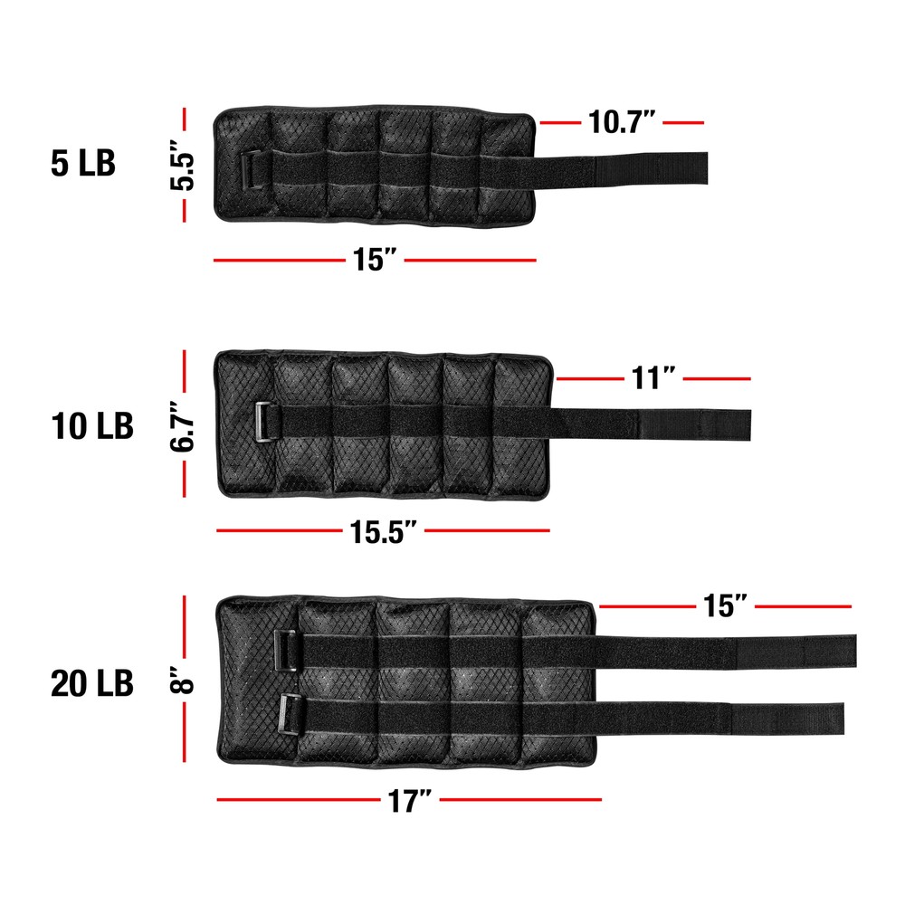 Wrist/Ankle Weights, 5-Pound Pair (10 lb total)