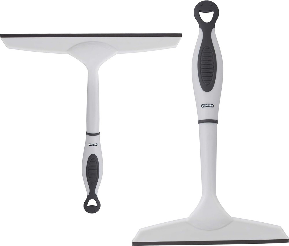 Superio 6" and 10" Window Rubber Squeegee with Hanging Loop, Grey