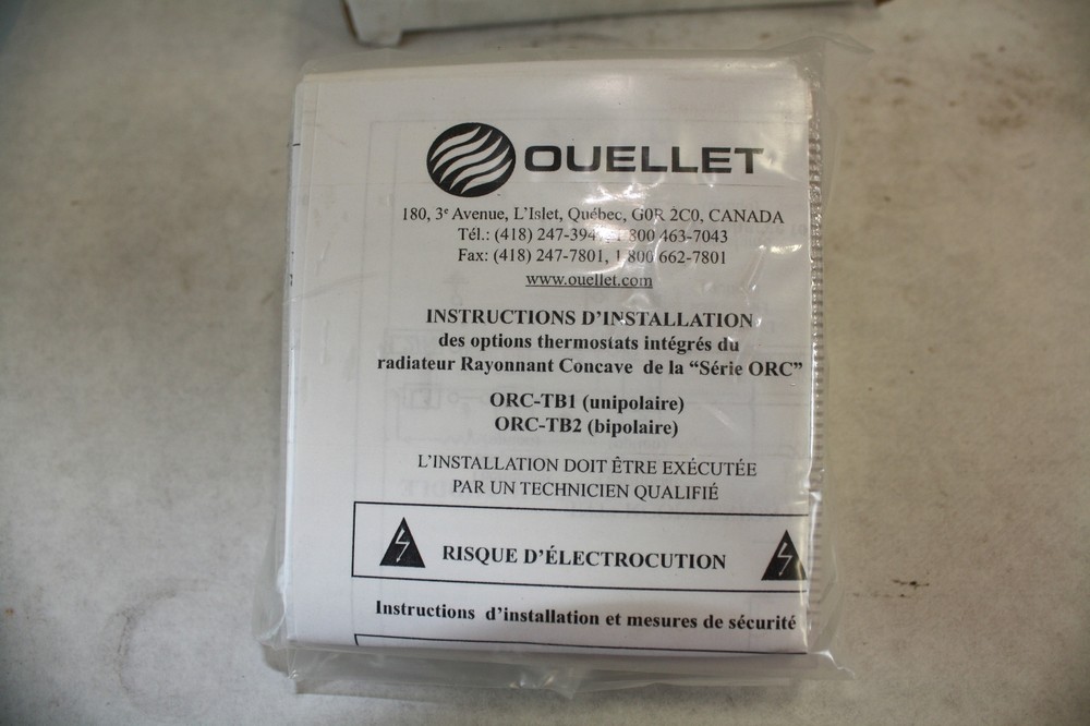 OUELLET ORC-TB2-BL DOUBLE POLE THERMOSTAT