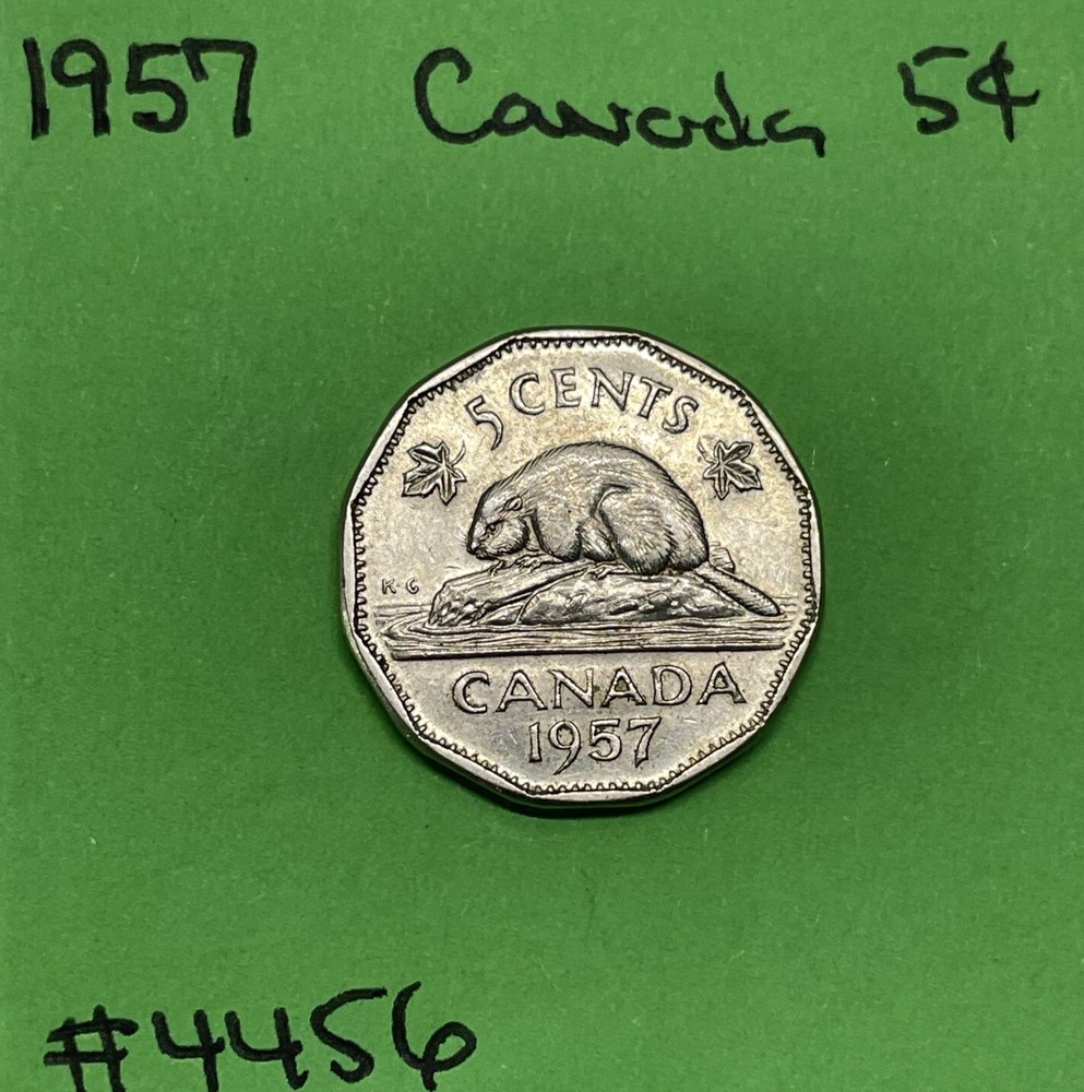 1957 Canada 🇨🇦 5 cents Nickel coin