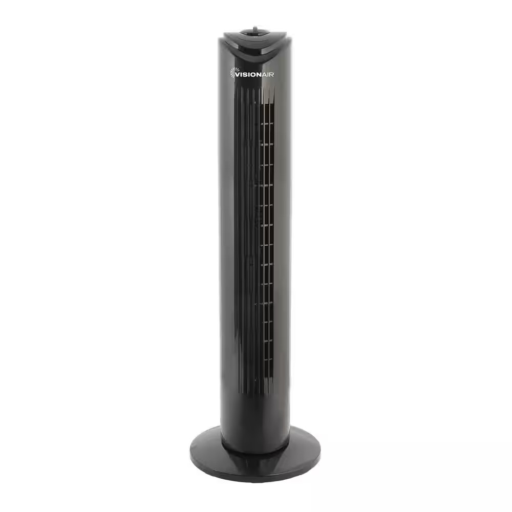 32 In. Oscillating Tower Fan in Black