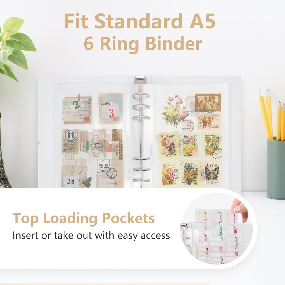 20 Sheets Clear Binder Sleeves Pocket Protectors Double Sided