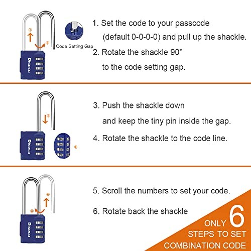 2 Pack disecu 4-Digit Waterproof Combination Padlock for Gym, Locker, Gate