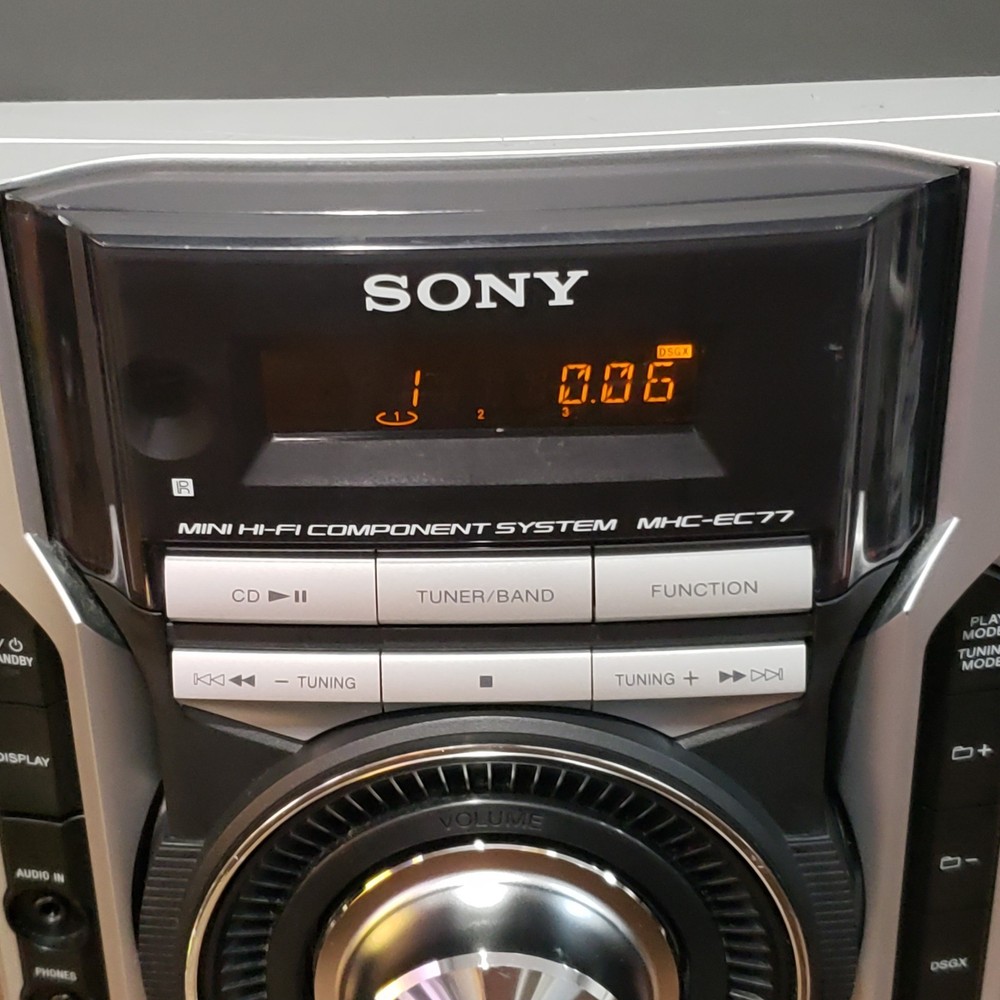Sony MHC-EC77 3 CD Changer Mini Hi-Fi Component System Only Tested