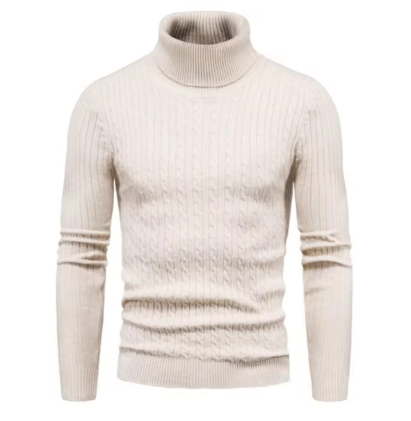 Winter Turtleneck Pullovers Warm Solid Color Men's Sweater Slim Pullover Men