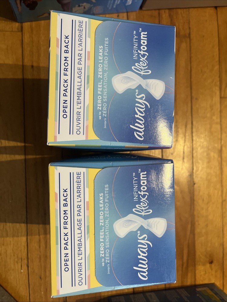 Always Infinity Flex Regular Flow Pads with Wings 36Ct X 2 Boxes sz 1