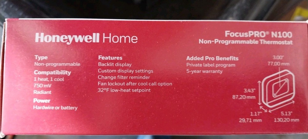 Honeywell FocusPRO N100 thermostats