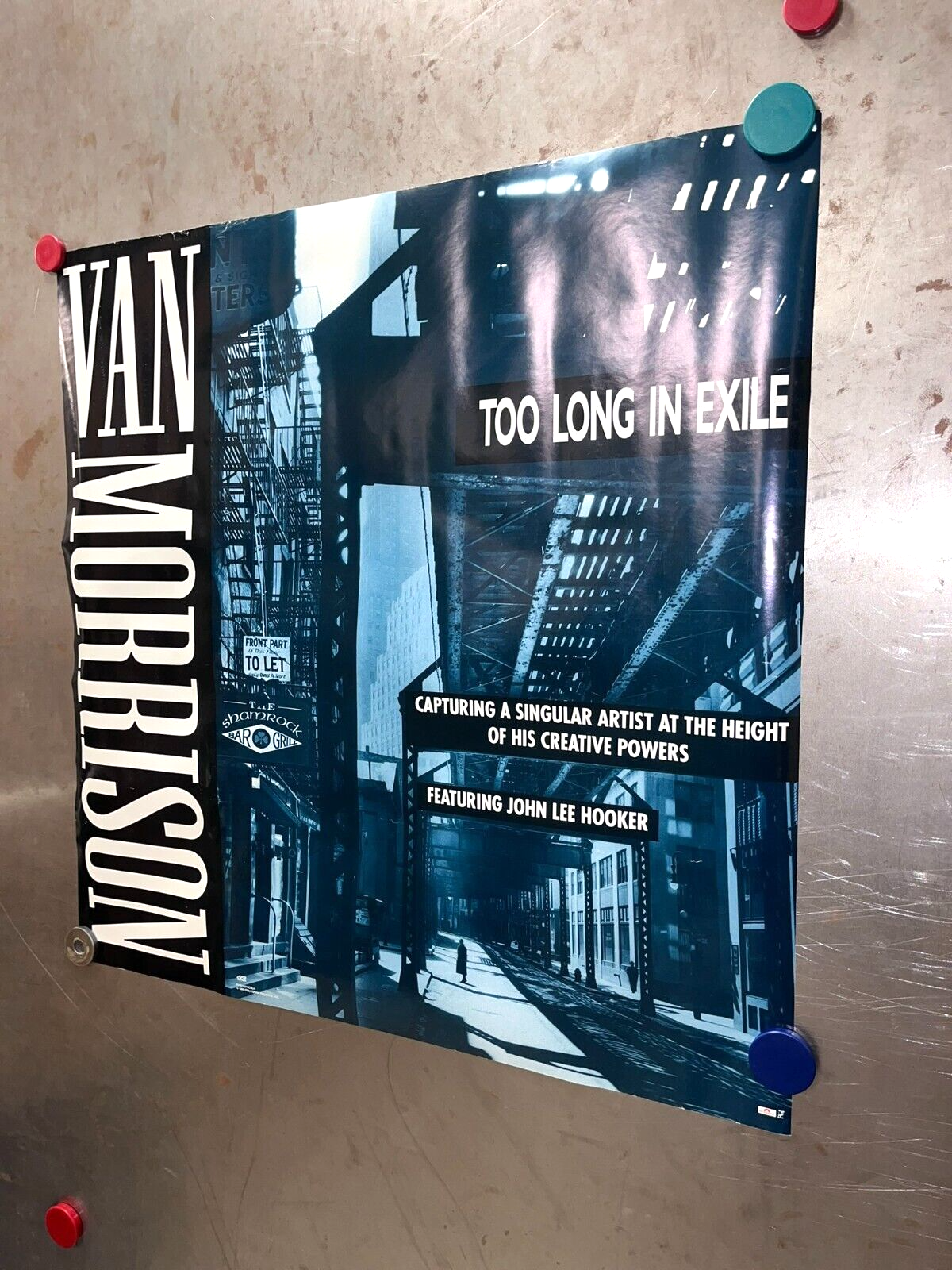 VAN MORRISON Too Long In Exile VINTAGE PROMO POSTER 1993 Polydor 24" x 24" CUBE