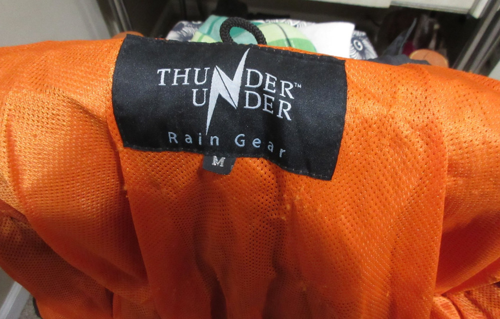 Thunder Under Rain Gear Orange & Black Waterproof Medium M Jacket Motorcycle