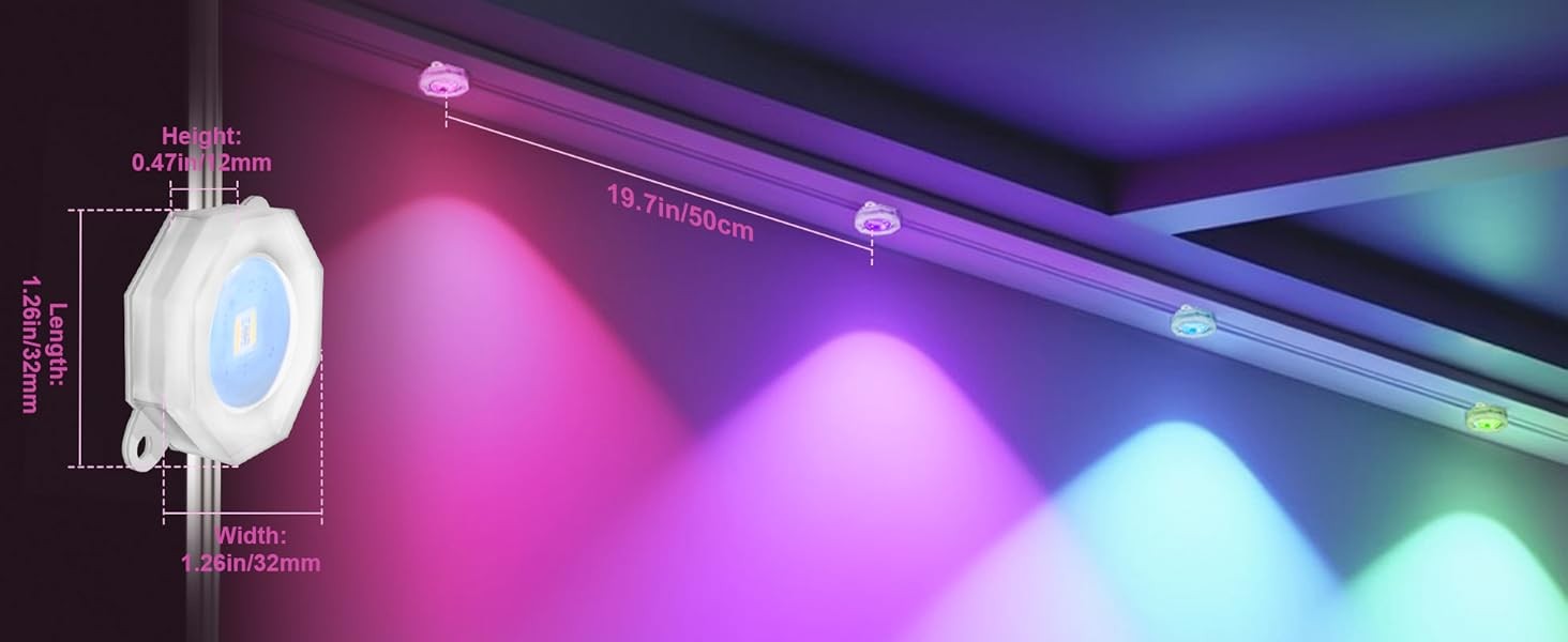 Smart Permanent Outdoor Lights RGBIC Eaves Light for House Holiday Party Decor