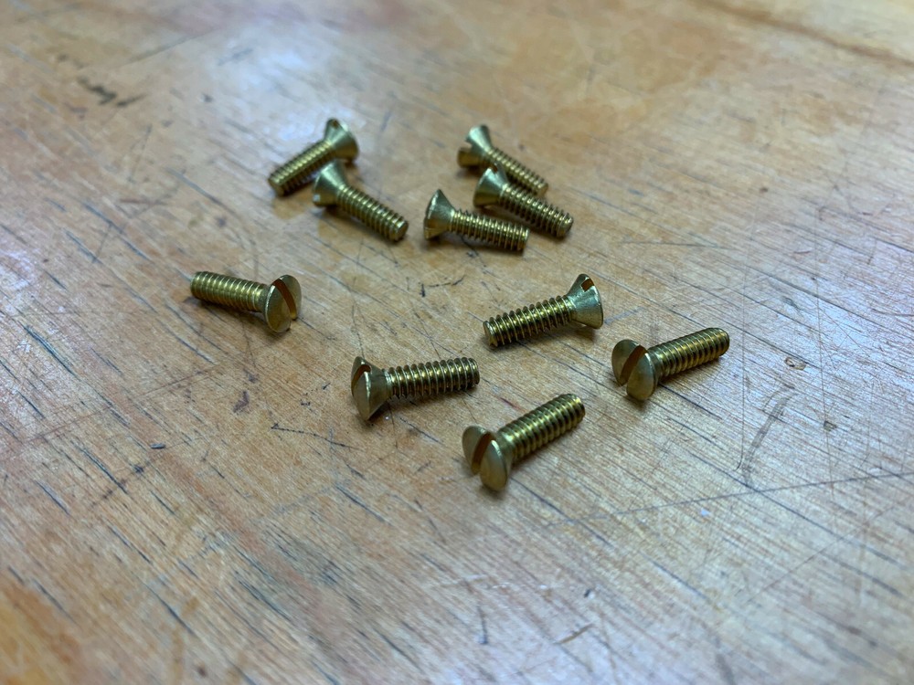 #10 Solid Brass Outlet Cover / Light Switch Bolts (screws)