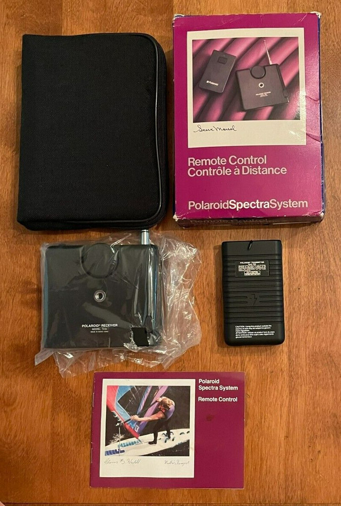 Vintage Polaroid Spectra Camera Bundle NEW Remote Transmitter & Receiver w/ Bag