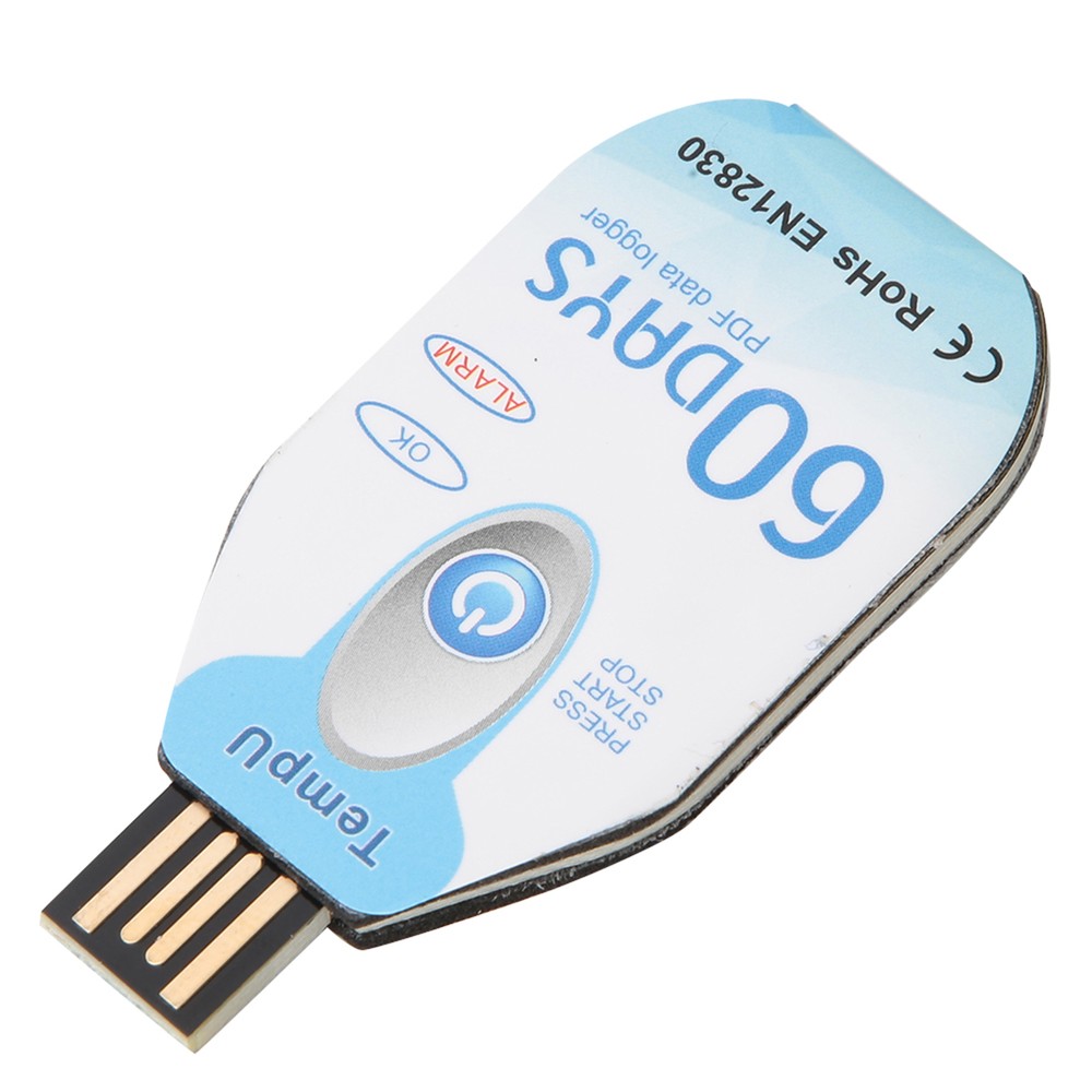 Temperature Data Logger Single Use PDF Report USB Ports 10000 Points