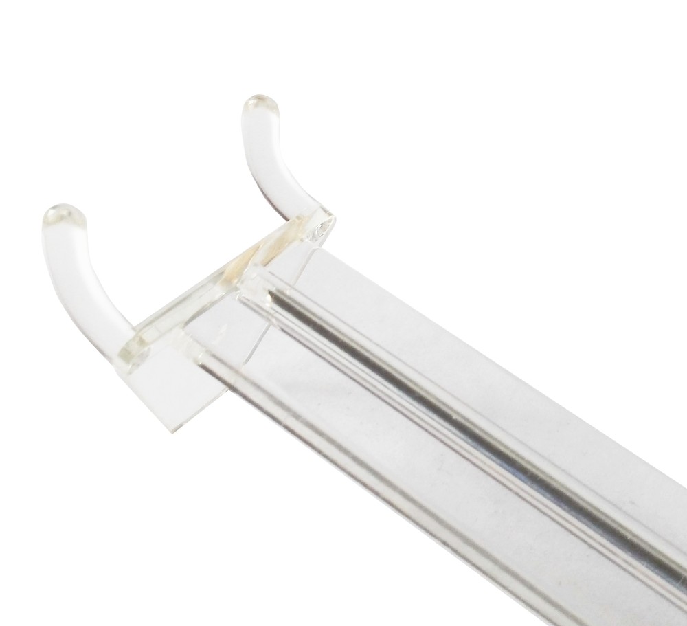 50PK 4" Clear Plastic Pegwall Hook Display Hook Wall Clear Hooks