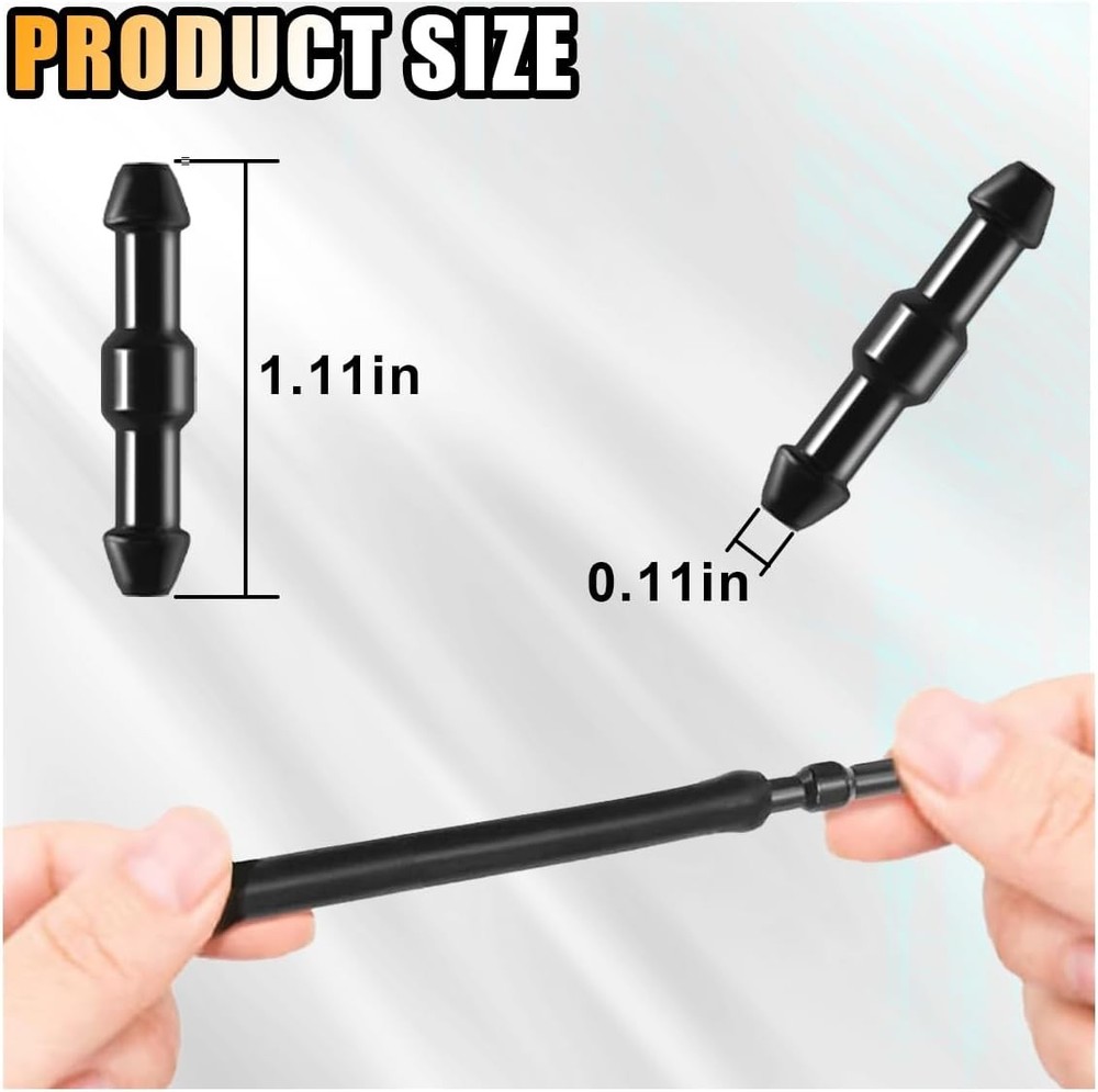 20PCS Windshield Washer Hose Connectors, 2-Way I-Type Replacement Black