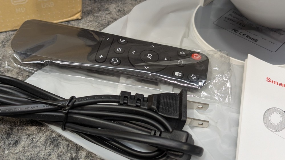 Android F300 White Ultra HD High Dynamic Range Smart Projector + HDMI Cable