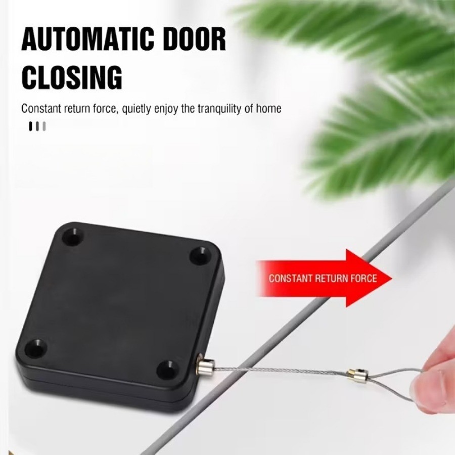 2 Piece Black Door Closer Adjustable Surface Mount Easy Install Door Hardware