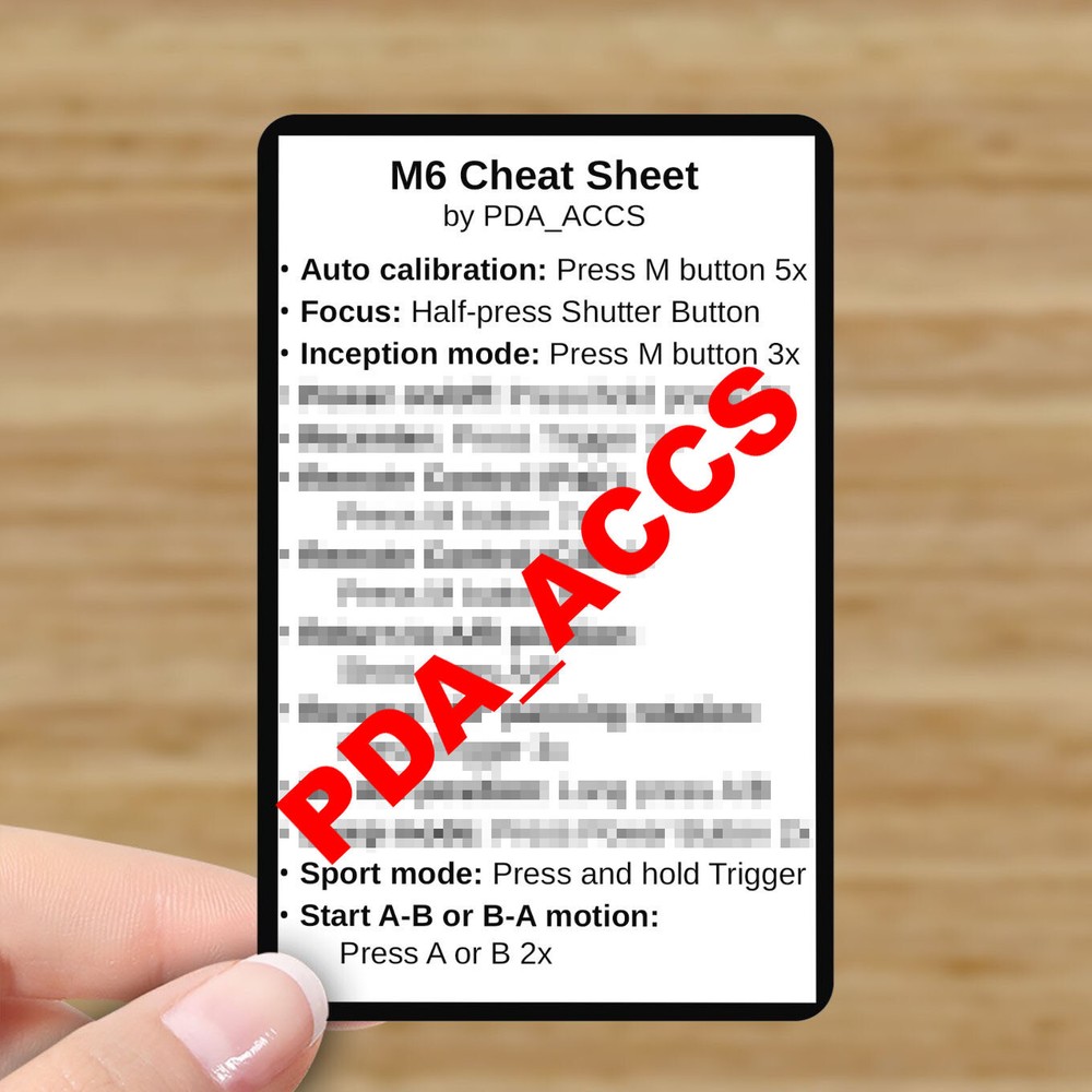 NEW Cheat Sheet instruction function card for Hohem iSteady M6 Gimbal Stabilizer