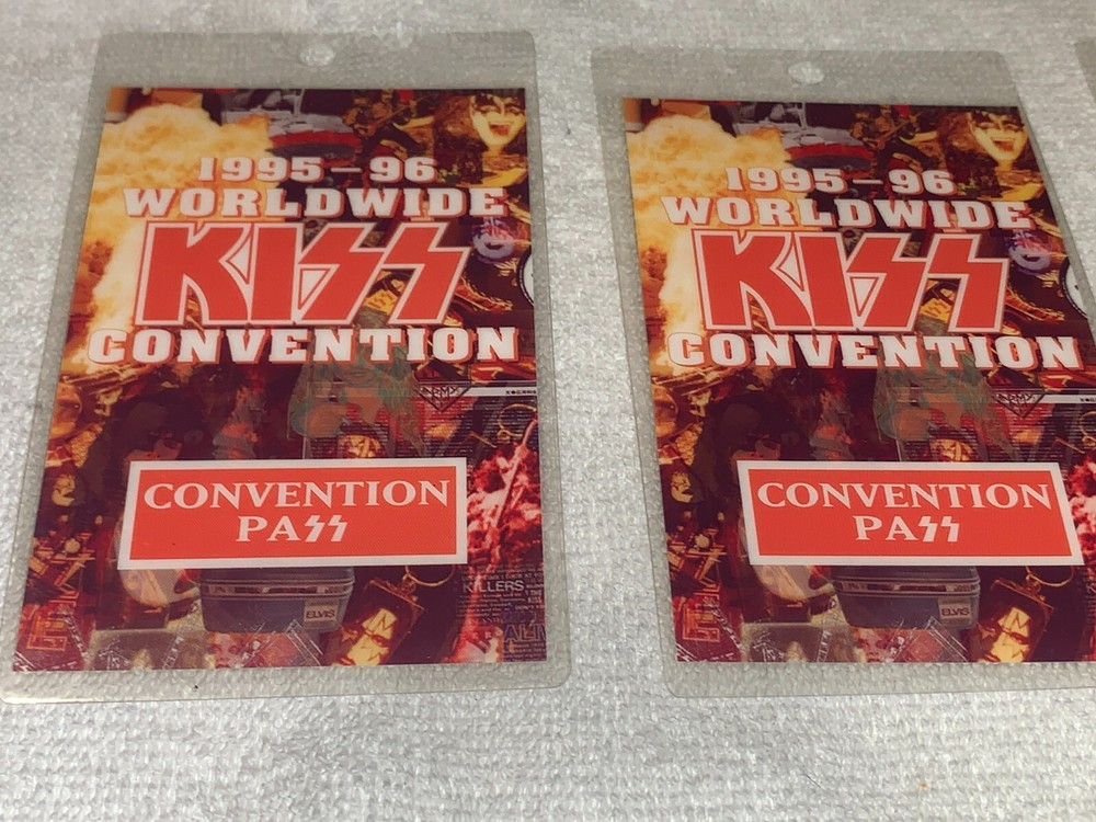 KISS 3 Unused Passes Laminated convention ticket pass Paul Stanley Gene Simmons