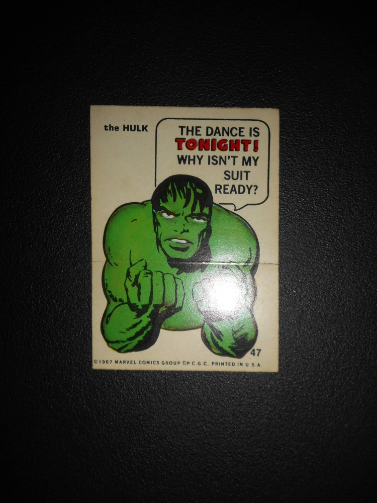 1967 MARVEL COMICS SUPER HEROES STICKER #47  ( HULK )