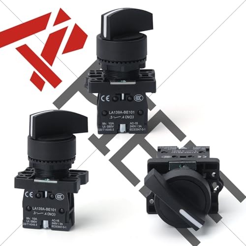 2PCS 22MM 2Position Selector Switch Momentary Rotary 2 Position Momentary