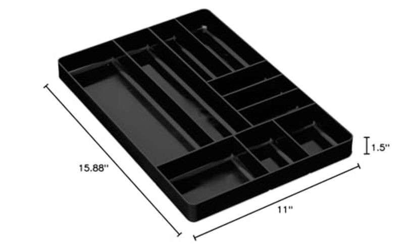 Black Stackable Lightweight0 Compartment Organizer Tray () 1